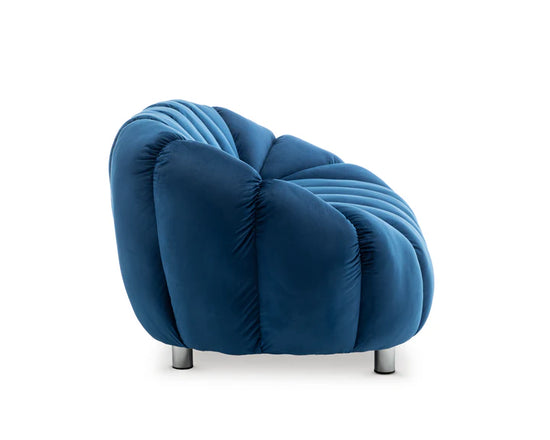 Velvet Blue 2 Seater Sofa CHAISE
