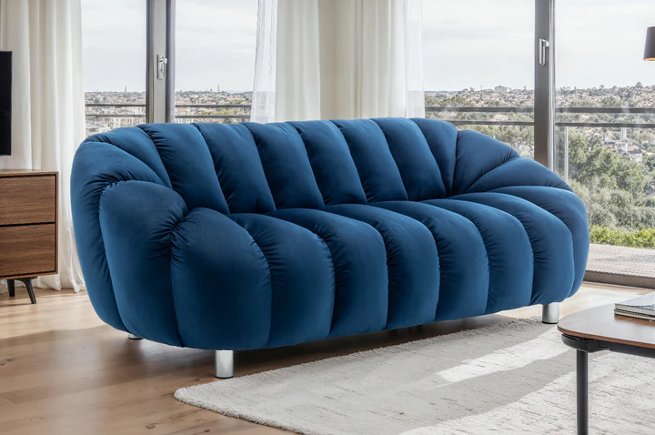 Velvet Blue 3 Seater Sofa CANAPÉ