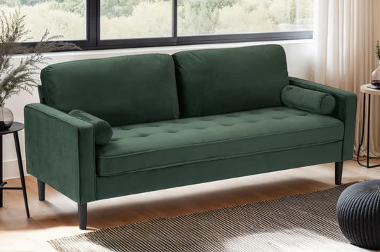 Velvet Bottle Green 3 Seater Sofa ACCESSO