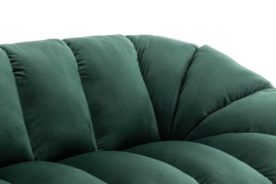 Velvet Bottle Green 3 Seater Sofa CHAISE