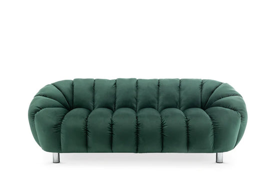 Velvet Bottle Green 3 Seater Sofa CHAISE