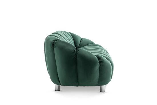 Velvet Bottle Green 3 Seater Sofa CHAISE