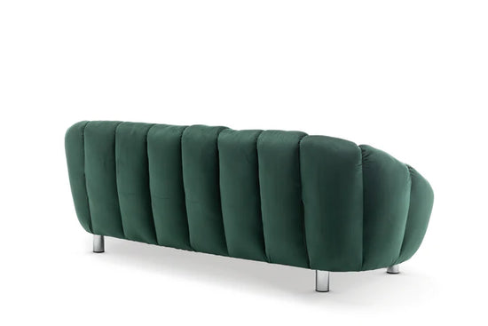 Velvet Bottle Green 3 Seater Sofa CHAISE