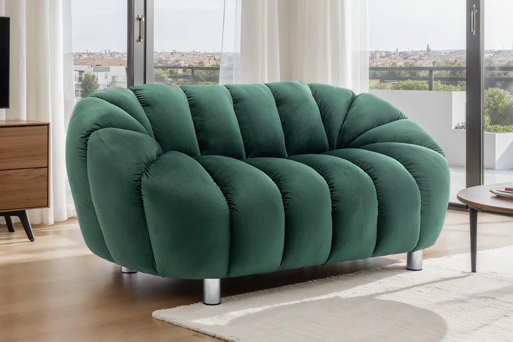 Velvet Bottle Green 2 Seater Sofa  CANAPÉ