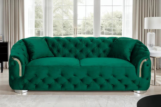 Velvet Emerald Green 3 Seater Sofa PRATO