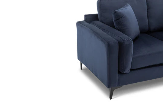 Velvet Navy Blue 2 Seater Sofa QUARTIERE