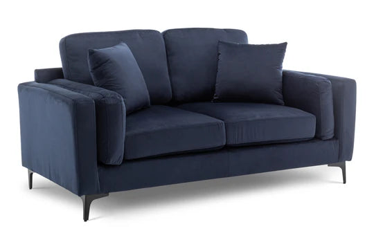 Velvet Navy Blue 2 Seater Sofa QUARTIERE