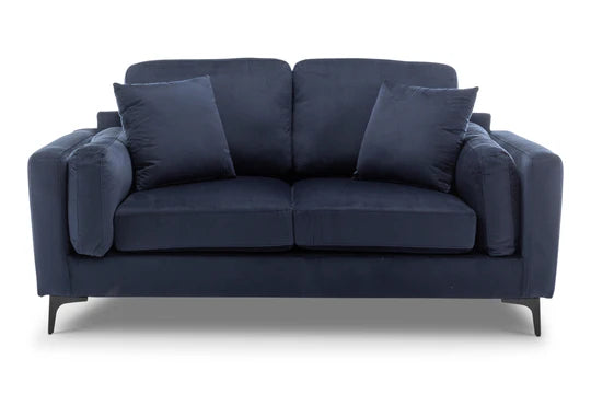 Velvet Navy Blue 2 Seater Sofa QUARTIERE