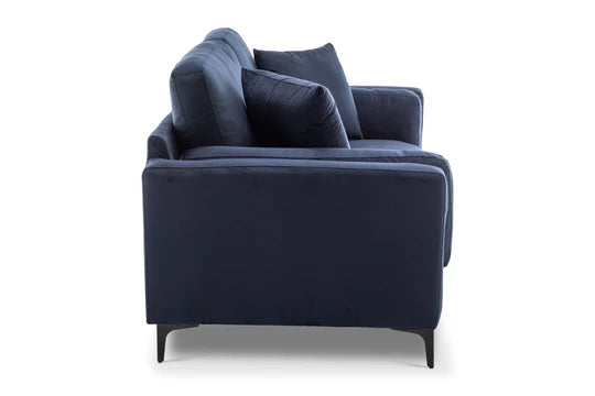 Velvet Navy Blue 2 Seater Sofa QUARTIERE