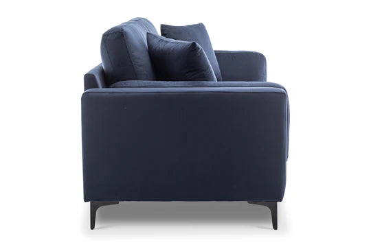 Velvet Navy Blue 3 Seater Sofa QUARTIERE