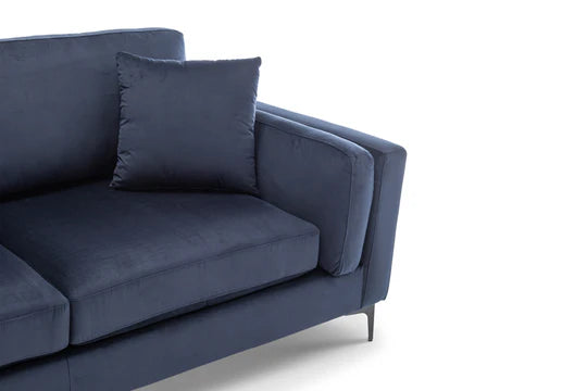 Velvet Navy Blue 3 Seater Sofa QUARTIERE