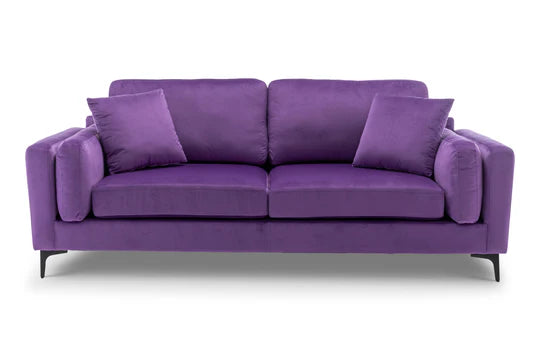 Velvet Purple 3 Seater Sofa QUARTIERE