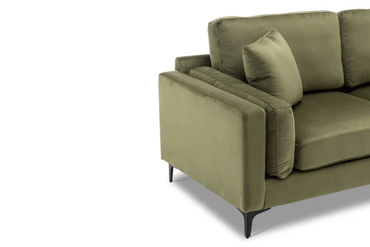 Velvet Sage Green 3 Seater Sofa QUARTIERE