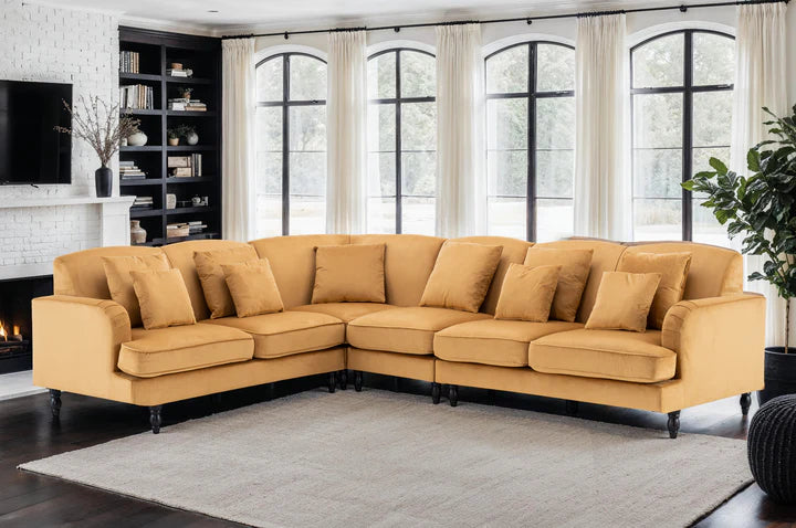 Velvet Gold Modular Corner Sofa 2C3/3C2 STILE
