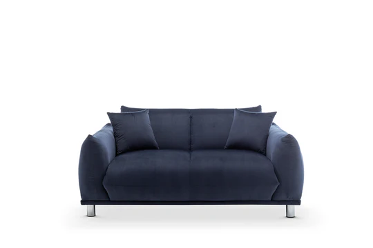 Velvet Navy Blue 2 Seater Sofa ARTIGIANATO