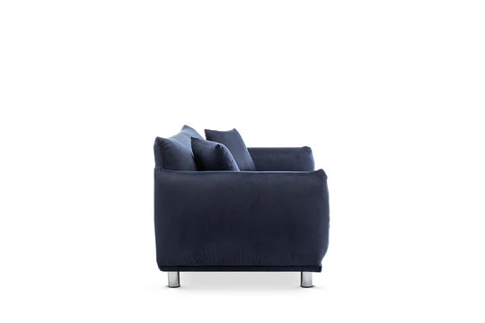 Velvet Navy Blue 2 Seater Sofa ARTIGIANATO
