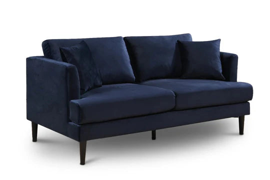 Velvet Navy Blue 3 Seater Sofa ROMANZO