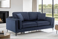 Velvet Navy Blue 3 Seater Sofa QUARTIERE