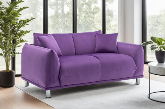 Velvet Purple 2 Seater Sofa ARTIGIANATO
