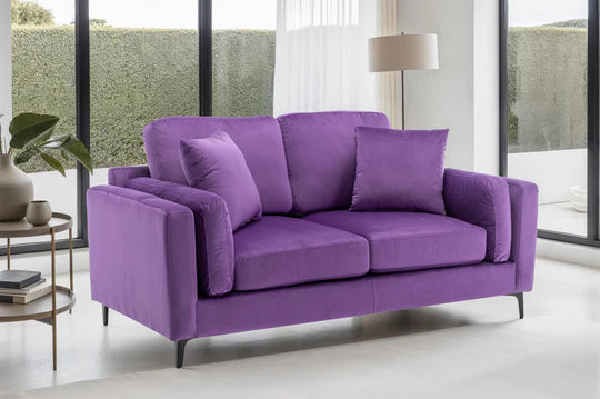 Velvet Purple 2 Seater Sofa QUARTIERE