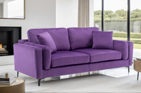 Velvet Purple 3 Seater Sofa QUARTIERE