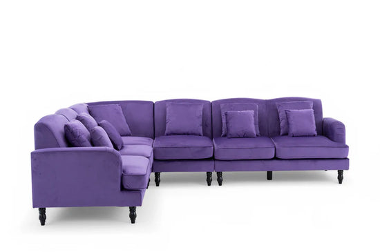 Velvet Purple Modular Corner Sofa 2C3/3C2 BELLEZZA