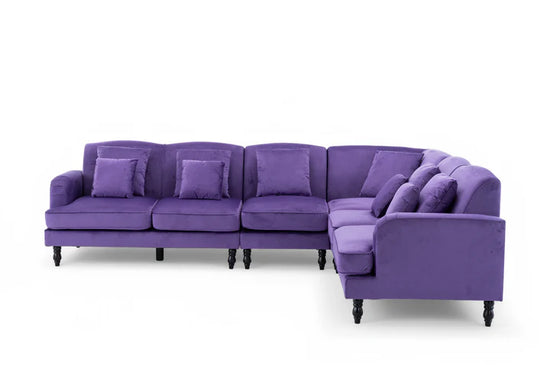 Velvet Purple Modular Corner Sofa 2C3/3C2 BELLEZZA