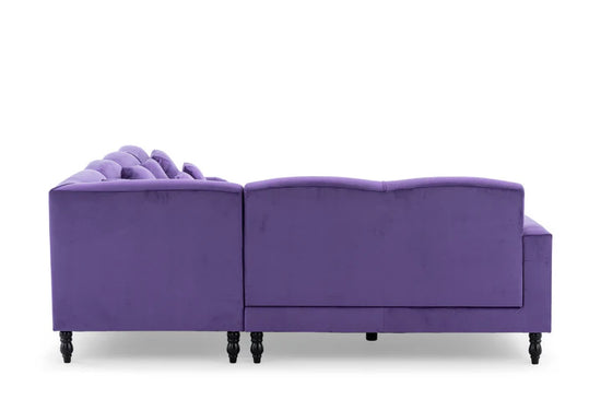 Velvet Purple Modular Corner Sofa 2C3/3C2 BELLEZZA