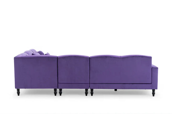 Velvet Purple Modular Corner Sofa 2C3/3C2 BELLEZZA