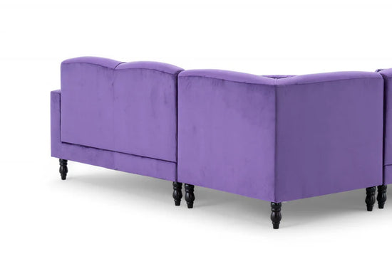 Velvet Purple Modular Corner Sofa 2C3/3C2 BELLEZZA