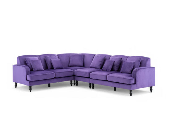 Velvet Purple Modular Corner Sofa 2C3/3C2 BELLEZZA