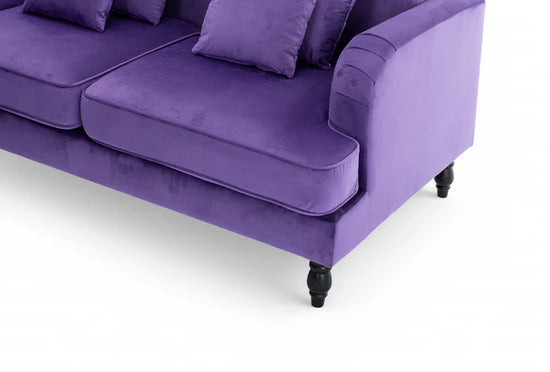Velvet Purple Modular Corner Sofa 2C3/3C2 BELLEZZA