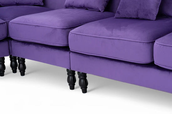 Velvet Purple Modular Corner Sofa 2C3/3C2 BELLEZZA
