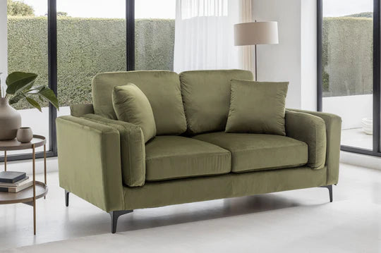 Velvet Sage Green 2 Seater Sofa QUARTIERE