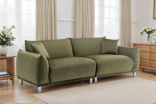 Velvet Sage Green 3 Seater Sofa ARTE