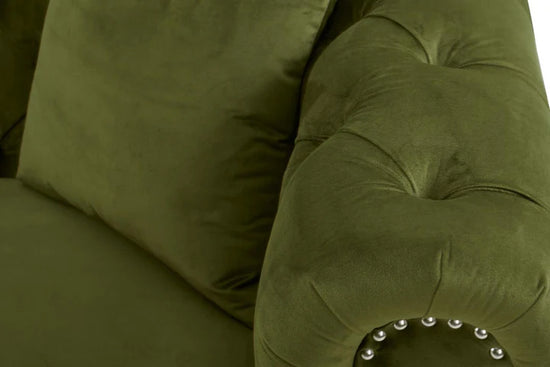 Velvet Sage Green 3 + 2 Seater Chesterfield Sofa Set With Acrylic Feet MODERNO