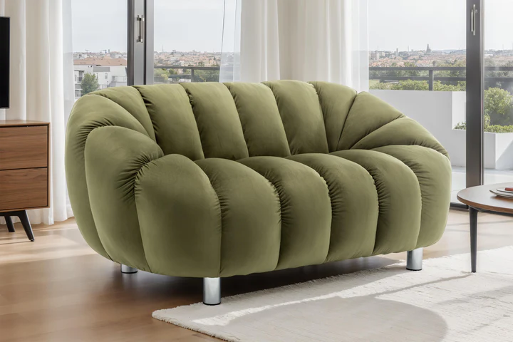 Velvet Sage Green 2 Seater Sofa CANAPÉ