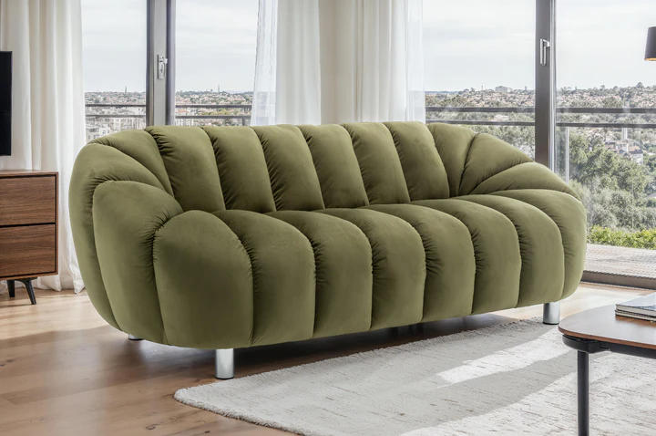 Velvet Sage Green 3 Seater Sofa CANAPÉ