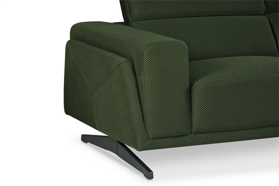 Dark Green Mesh Fabric Corner Sofa Right Hand Facing TRIONFO