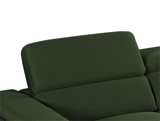 Dark Green Mesh Fabric Corner Sofa Right Hand Facing TRIONFO
