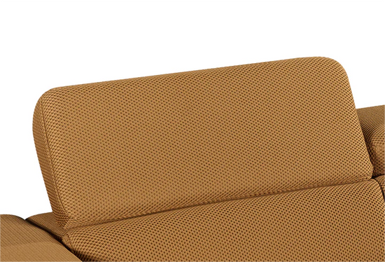 Gold Brown Mesh Fabric Corner Sofa Right Hand Facing TRIONFO