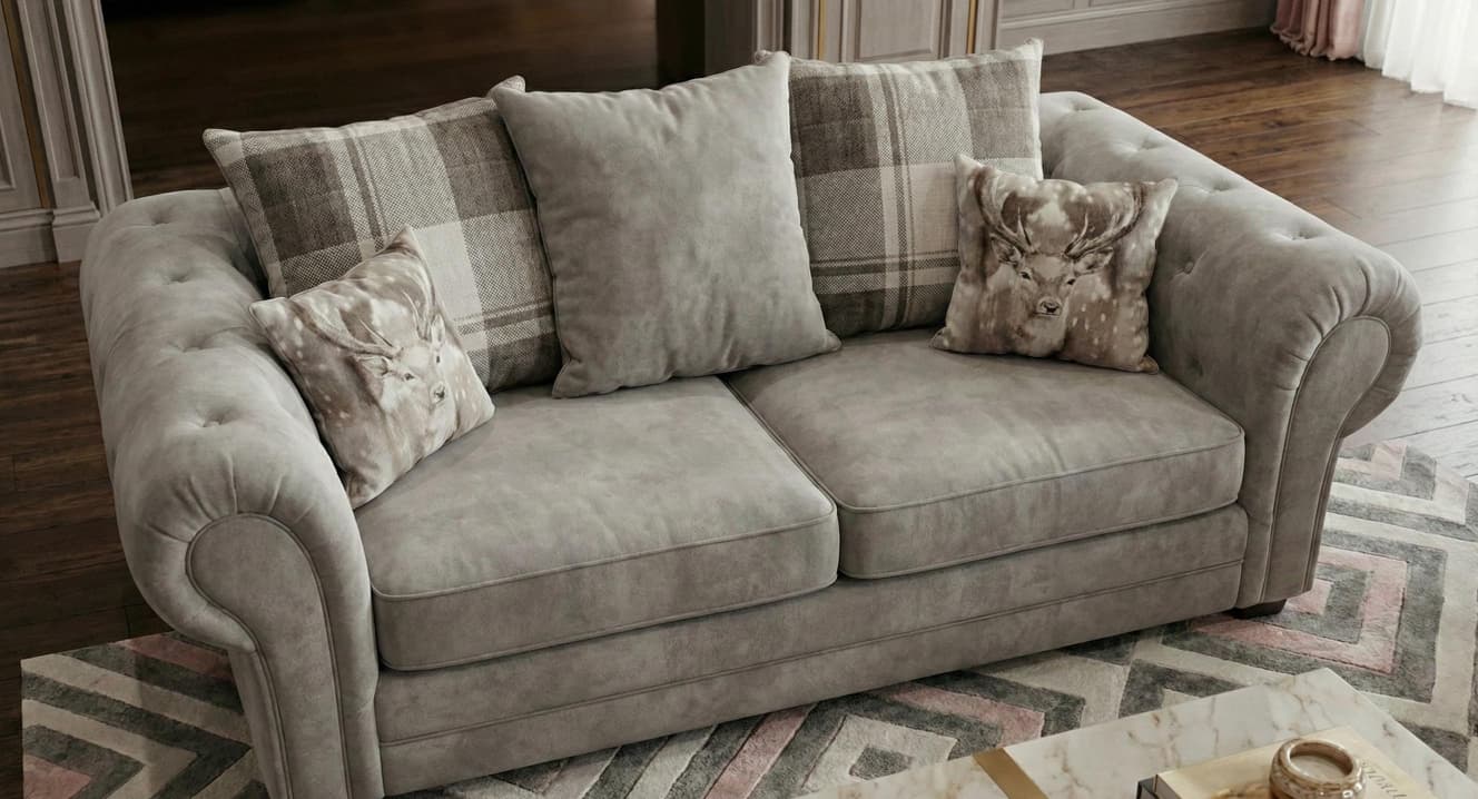 Grey 2 Seater Baron Sofa