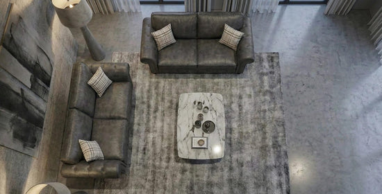 Grey  Faux  leather 2+3 seater sofa OAKLAND Sofa