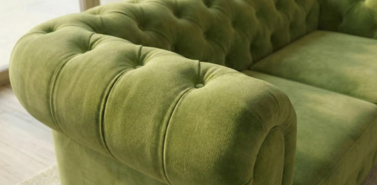 Green 2 Seater Sofa Plush Velvet  Fabric Infinity Sofa