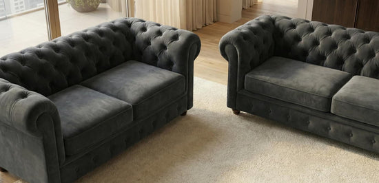 Grey 2+3 Seater Sofa Set Plush Velvet Fabric Infinity Sofa