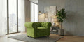 Green 1 Seater Sofa Plush Velvet  Fabric Infinity Sofa