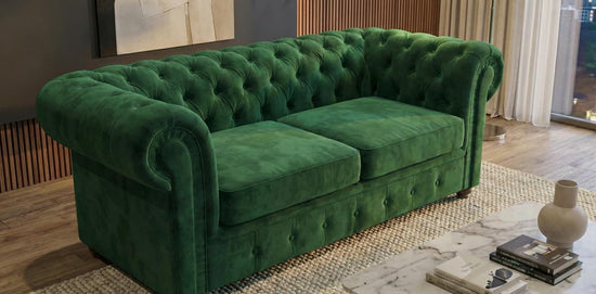 Dark Green 2 Seater Sofa Plush Velvet  Fabric Infinity Sofa