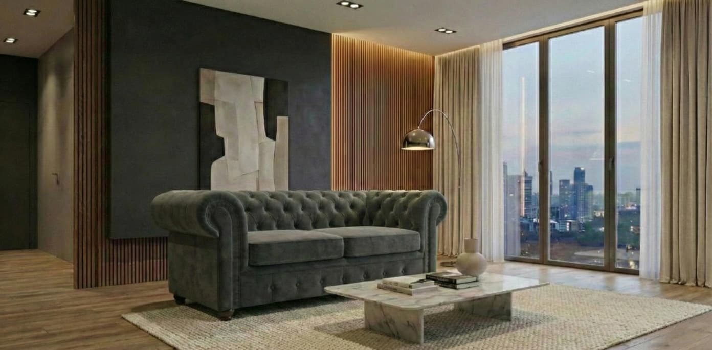 Grey 2 Seater Sofa Plush Velvet Fabric Infinity Sofa