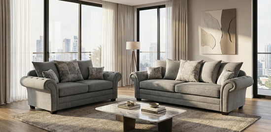 Grey chenille  2+3 Seater Sofa set OLIVIA Sofas