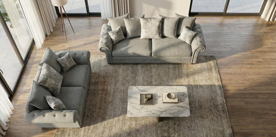 Grey chenille  2+3 Seater Sofa set OLIVIA Sofas
